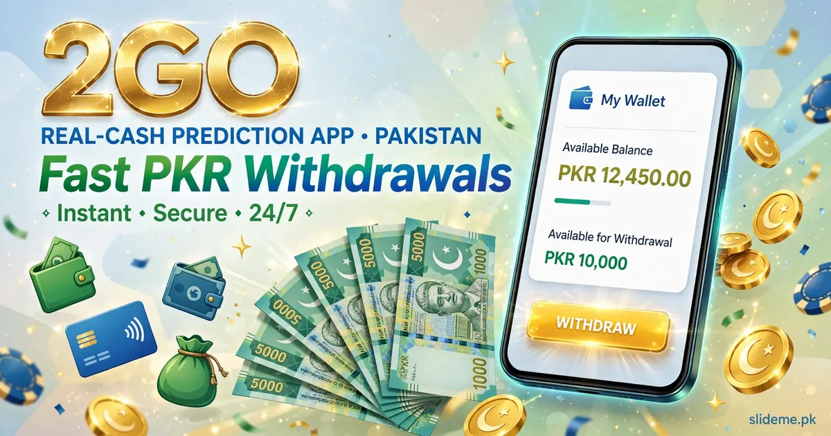 2GO Game deposit screen showing JazzCash and EasyPaisa payment options in Pakistan