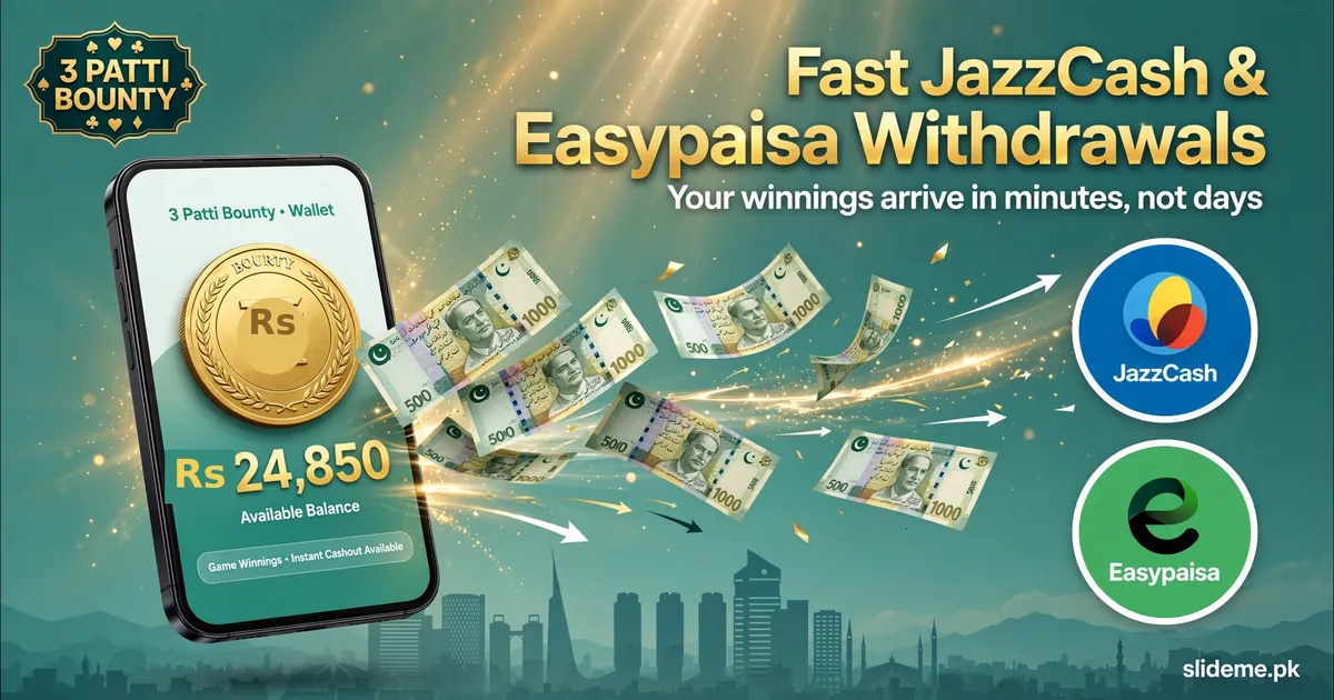 Fast JazzCash and Easypaisa withdrawals on 3 Patti Bounty