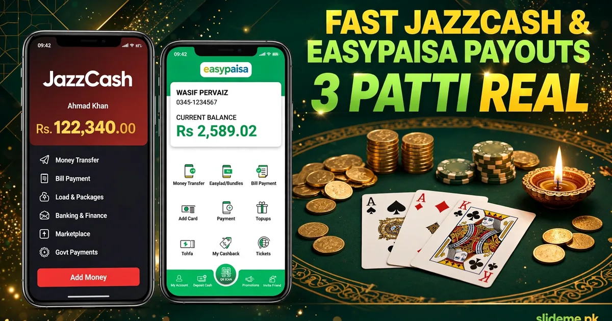 3 Patti Real wallet payments with JazzCash and EasyPaisa banner