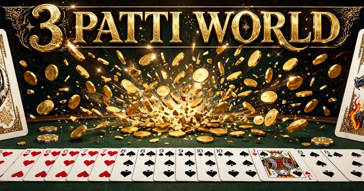 3 Patti World Tiger Dragon showdown and Rummy card sequences with gold coins