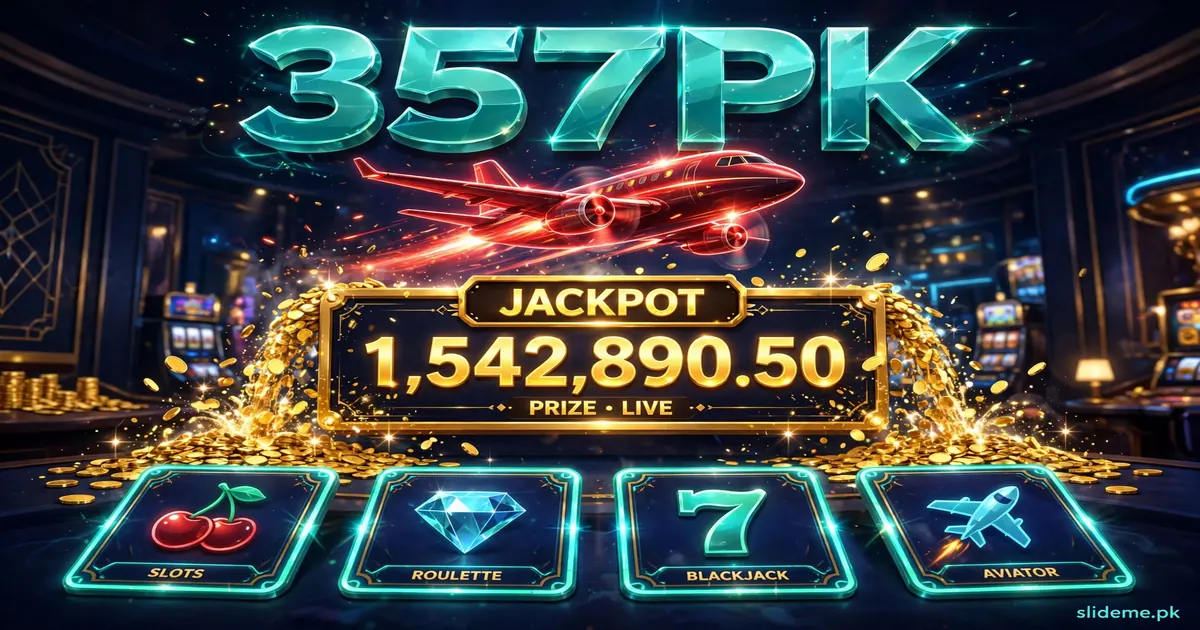 357PK game jackpot banner with aviator plane and prize display