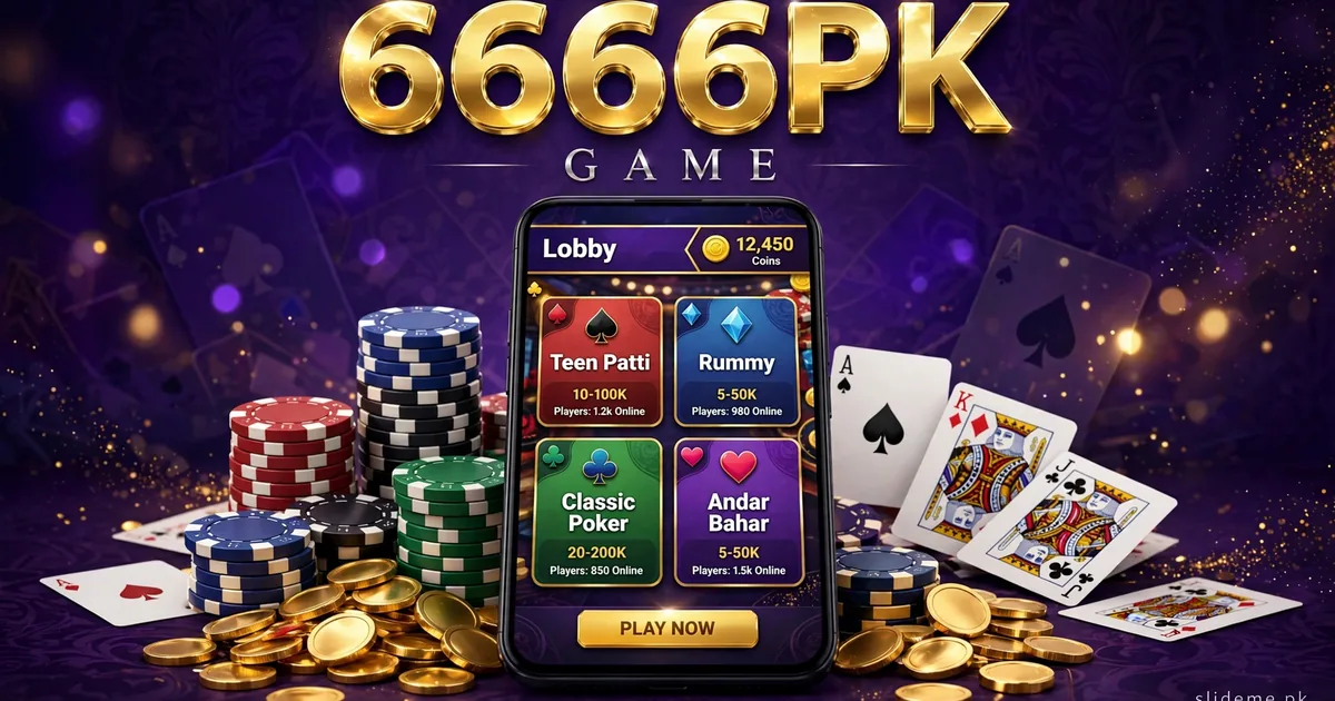 6666PK Game app lobby on smartphone with Teen Patti, Rummy, Poker and Andar Bahar