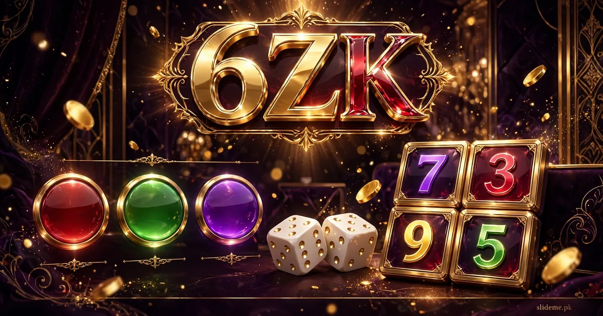 6ZK Game mini games lobby with color prediction dice and number match tiles in gold and purple