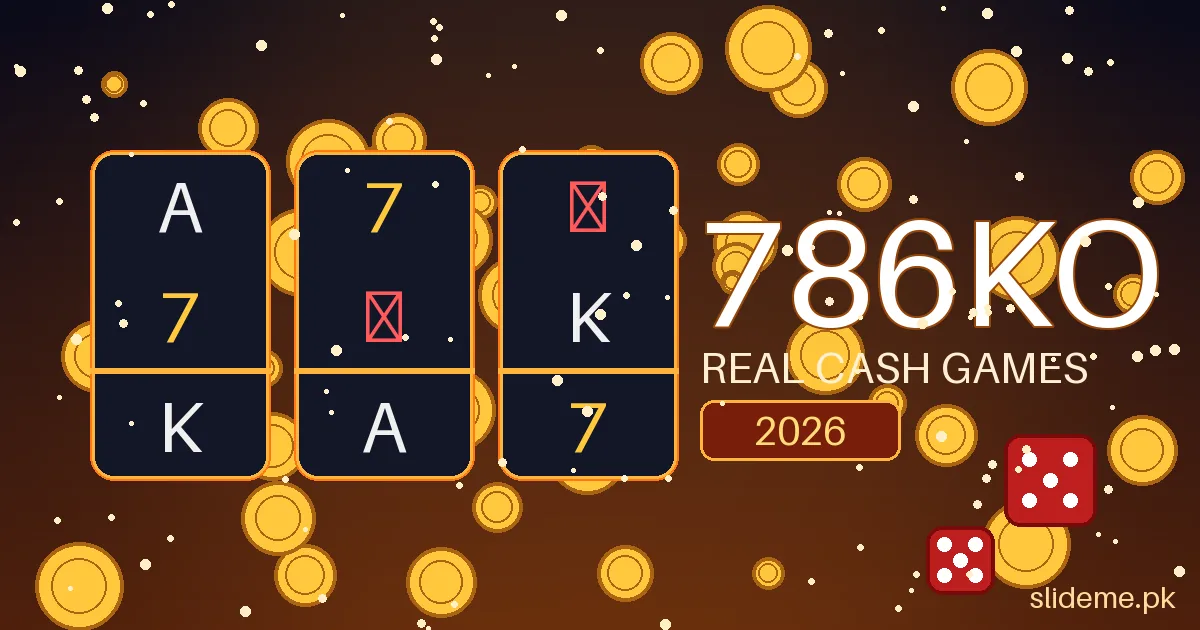 786KO Game app lobby with slots reels and real cash games