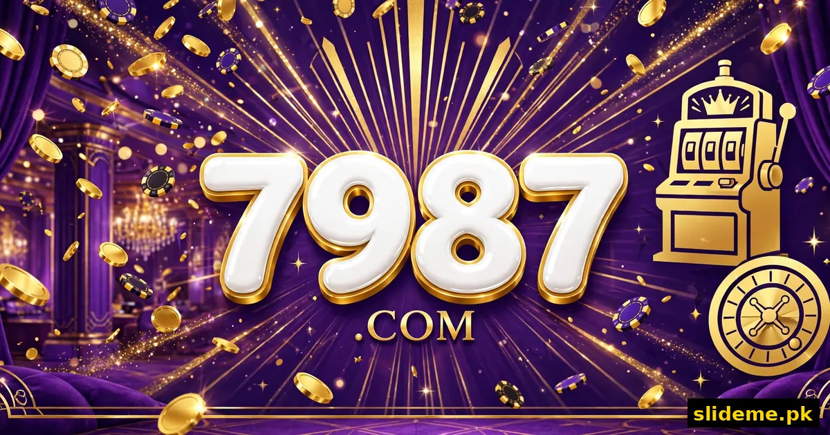 7987 Game casino lobby with slot machine, roulette and gold coins
