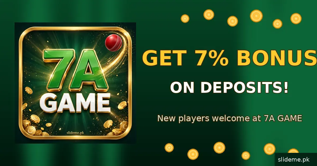 7A Game promotion banner offering 7 percent bonus on deposits