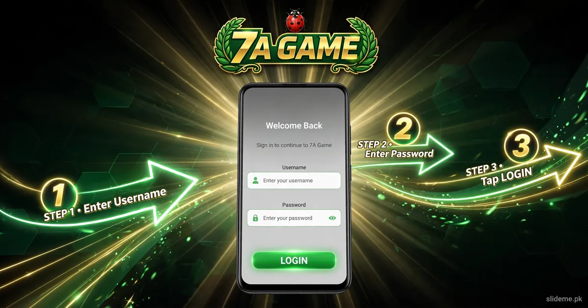 7A Game login steps - username and password login screen guide