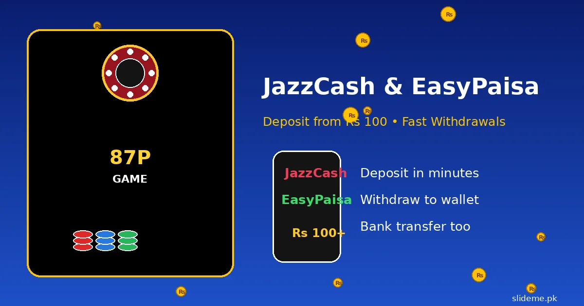 87P EasyPaisa and JazzCash payments banner
