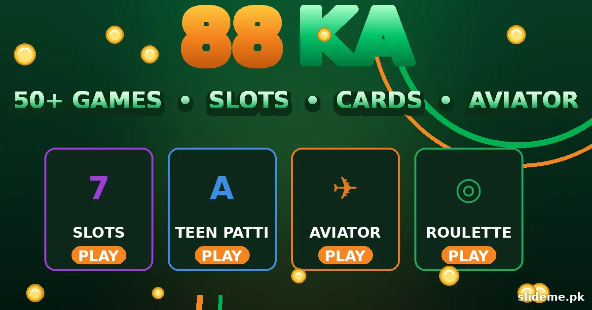 88KA Game lobby with slots, Teen Patti, Aviator and roulette games