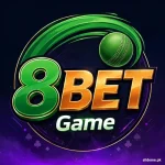 8Bet Game APK download 2026 – green 8 and orange BET logo with cricket ball
