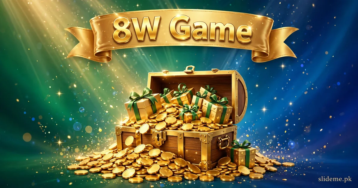 8W Game bonuses — signup bonus, daily rewards and referral coins with treasure chest, slideme.pk