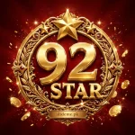 92 Star game logo – golden 92 Star emblem with stars on red background, official brand art