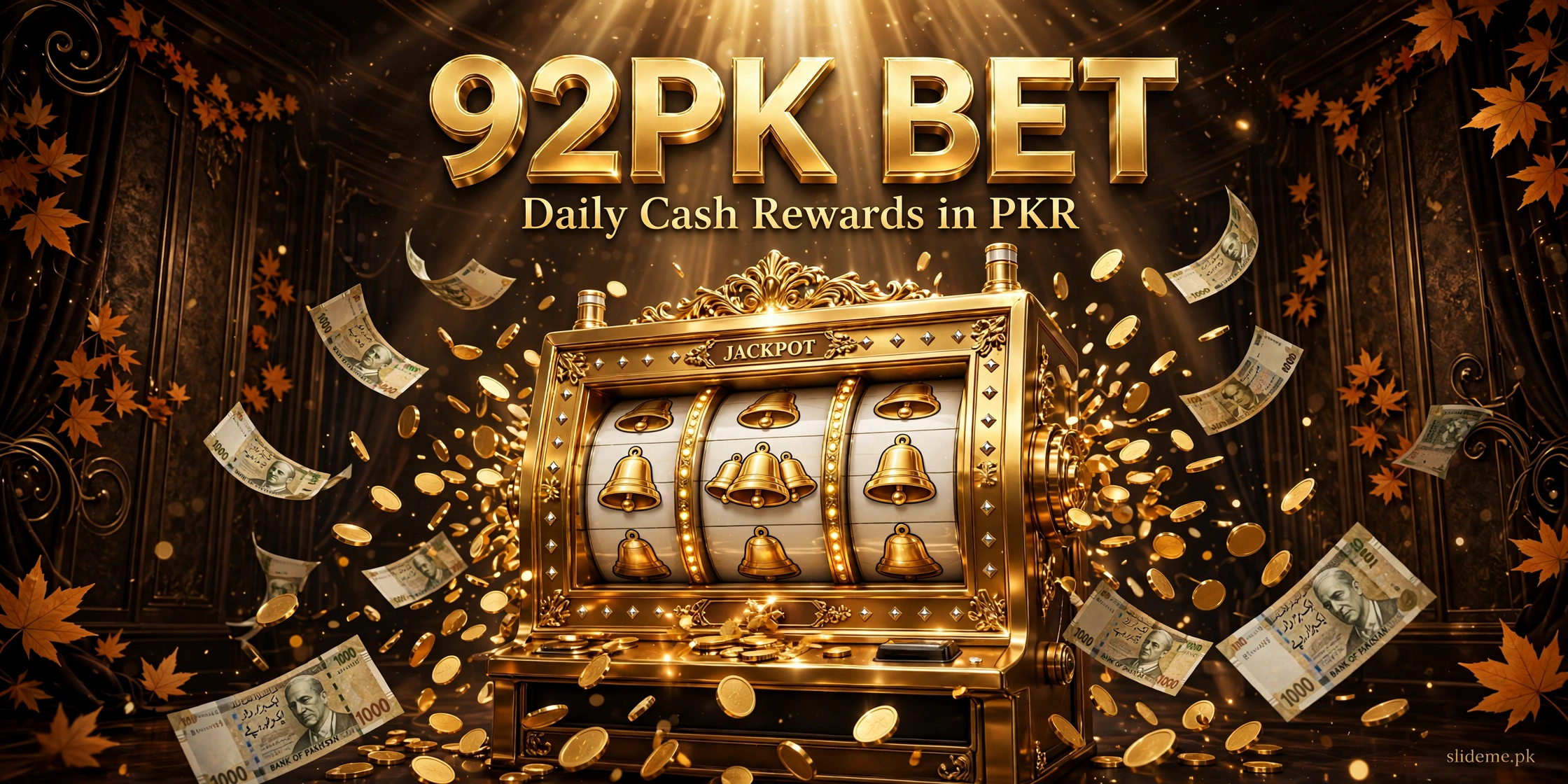 92PK Bet Game daily cash rewards in PKR with golden slot machine jackpot