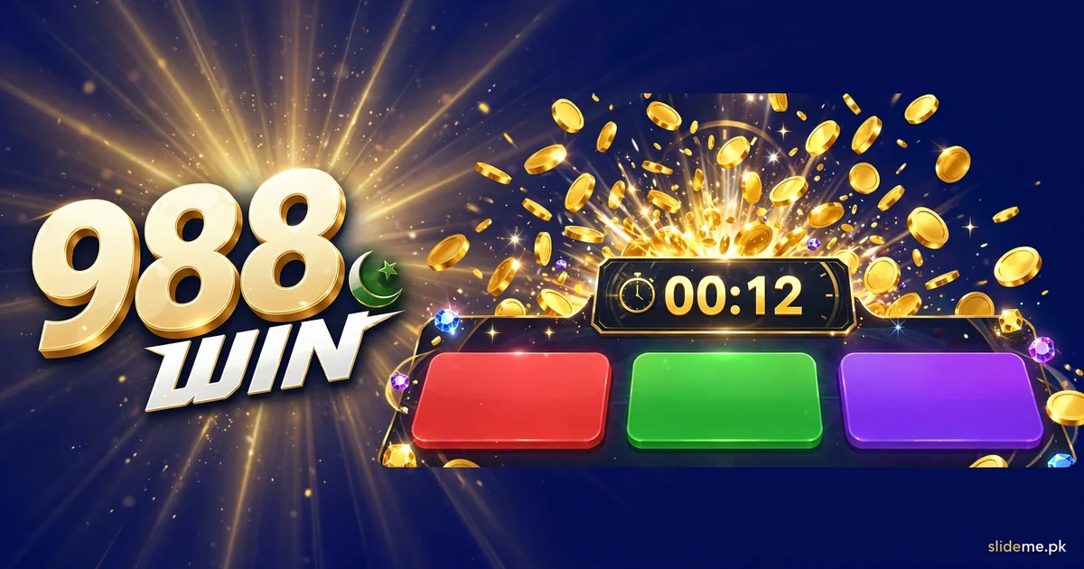 988Win color prediction game lobby with red green violet buttons and gold coins