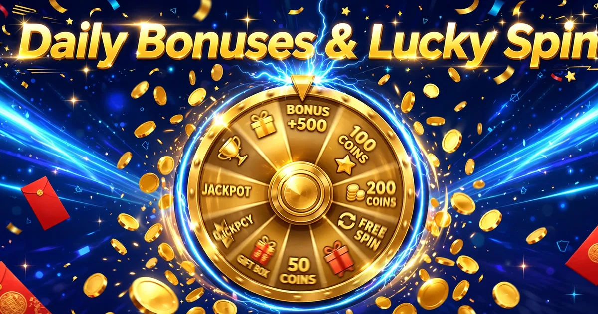 98S Game daily bonuses, lucky spin wheel and red packet rewards