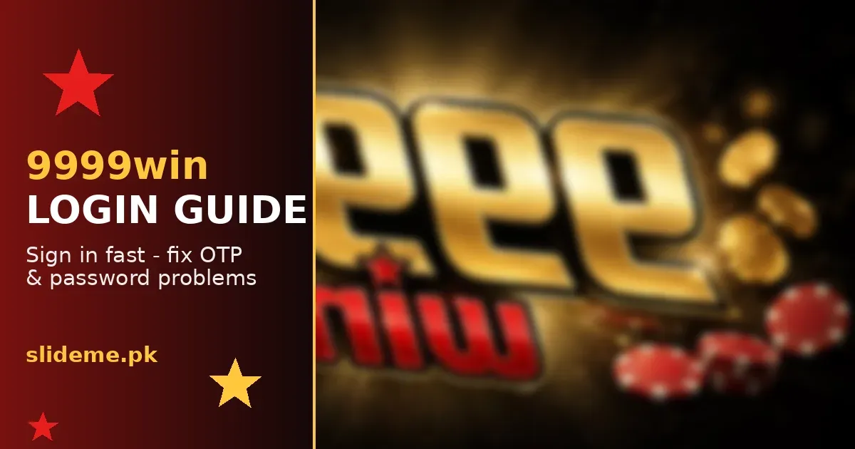 9999win login guide banner — gold and red casino branding with sign-in tips