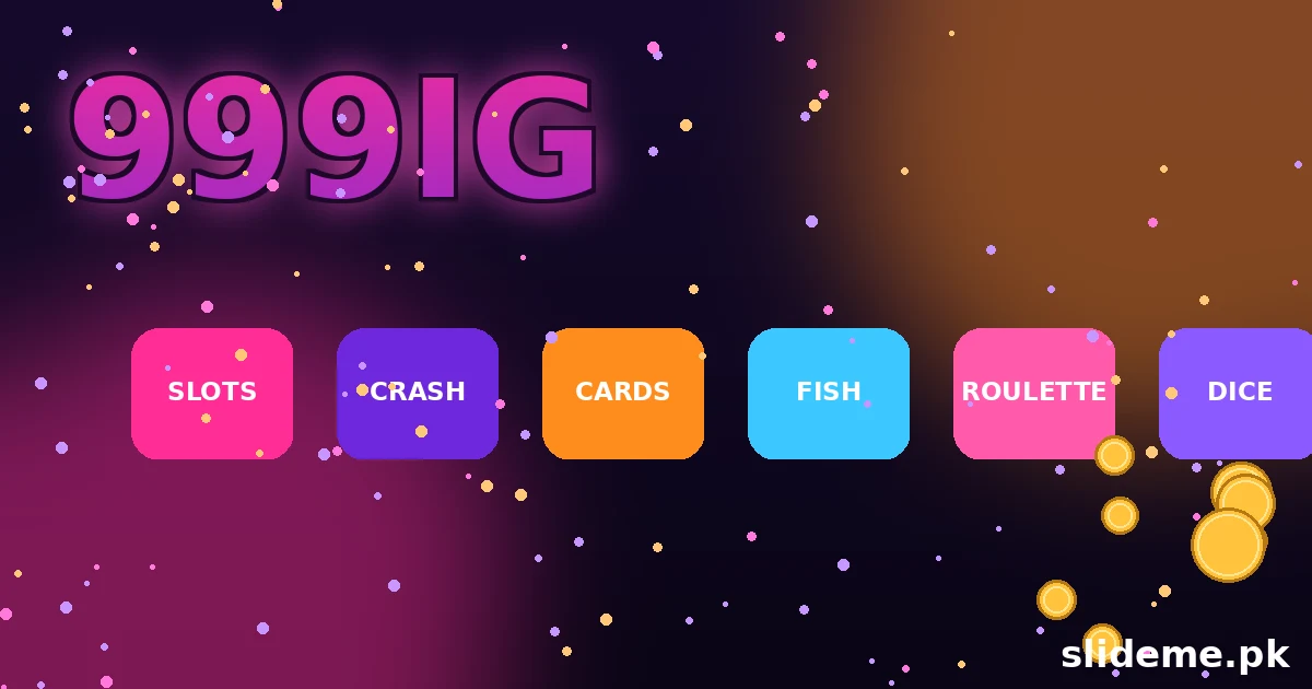 999IG game lobby showing slots, crash, cards, fish, roulette and dice game tiles