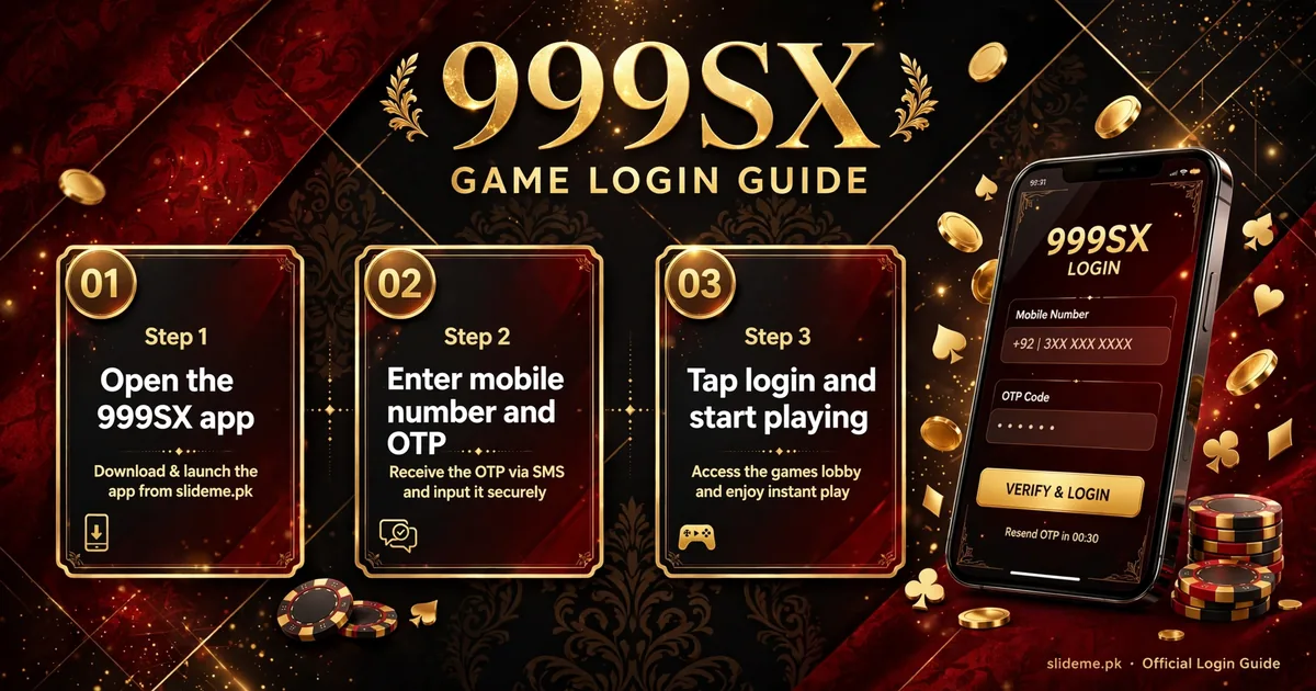999SX Game login steps on mobile phone