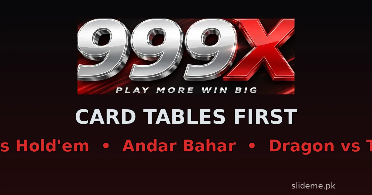 999X Game card tables – Texas Holdem and Dragon vs Tiger