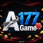 A177 Game logo with blue 177 numbers, red poker chip and gold coins on black background