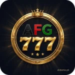 AFG777 Game logo – Afghan-flag AFG letters with gold crown and 777