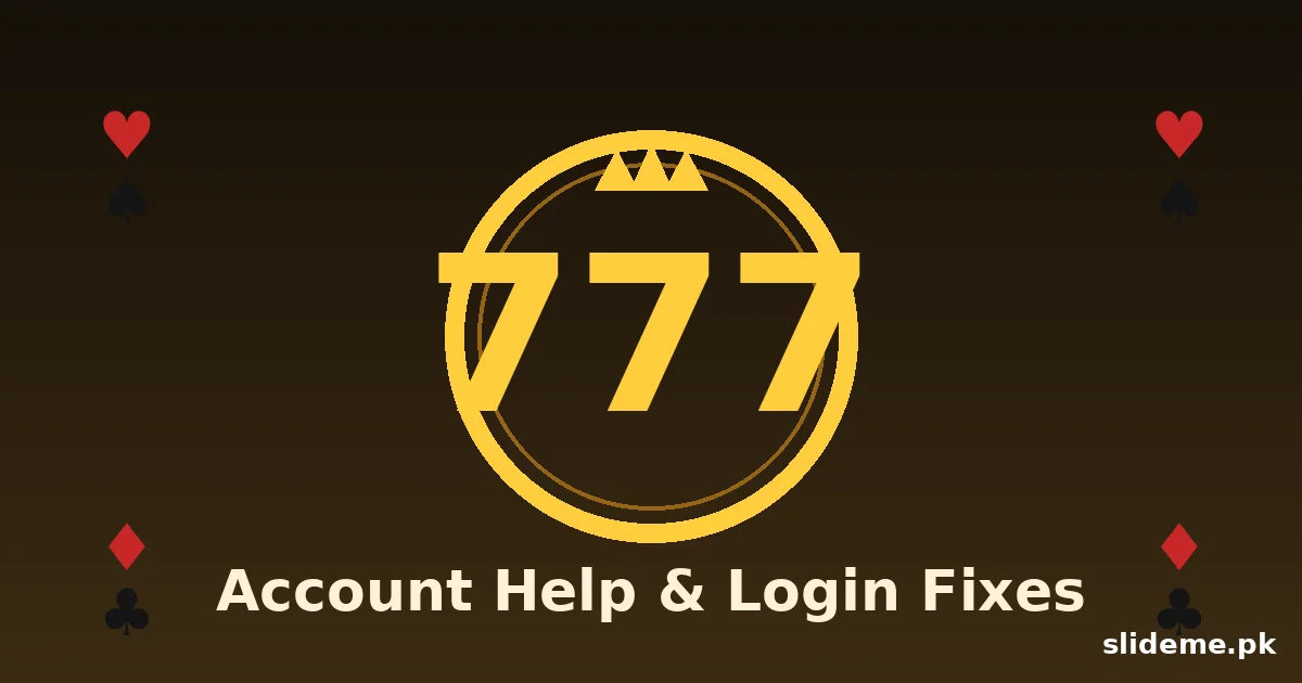 AFG777 account help banner with golden ring emblem, crown and 777 in brand colors