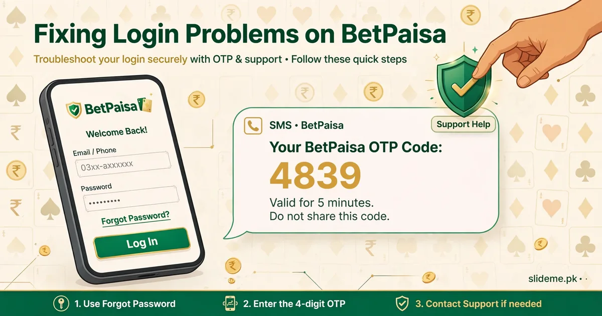 BetPaisa password reset and login troubleshooting