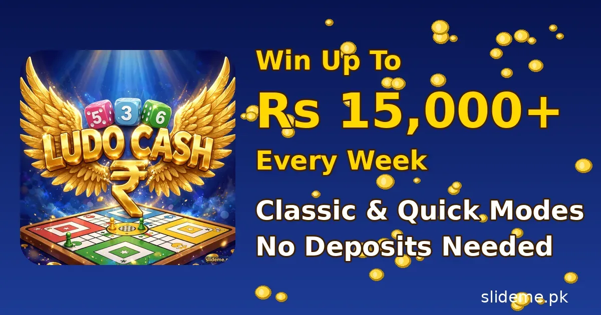 Ludo Cash Game weekly prize banner — win up to Rs 15,000 every week in Classic and Quick Ludo modes, no deposits needed