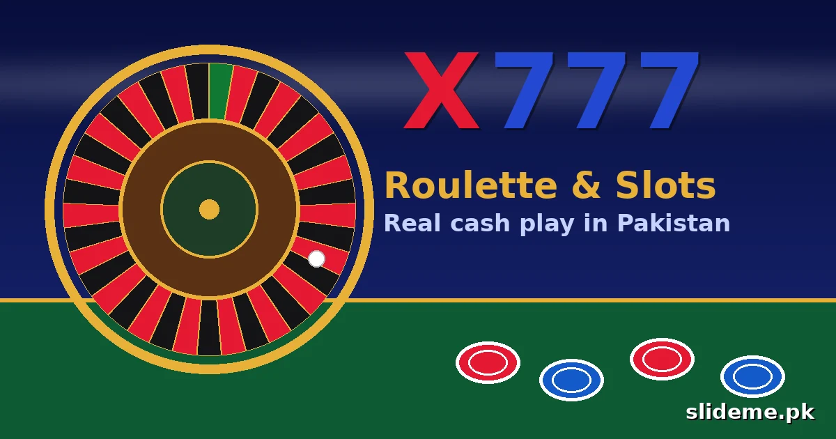 X777 roulette table with spinning wheel, ball and betting chips