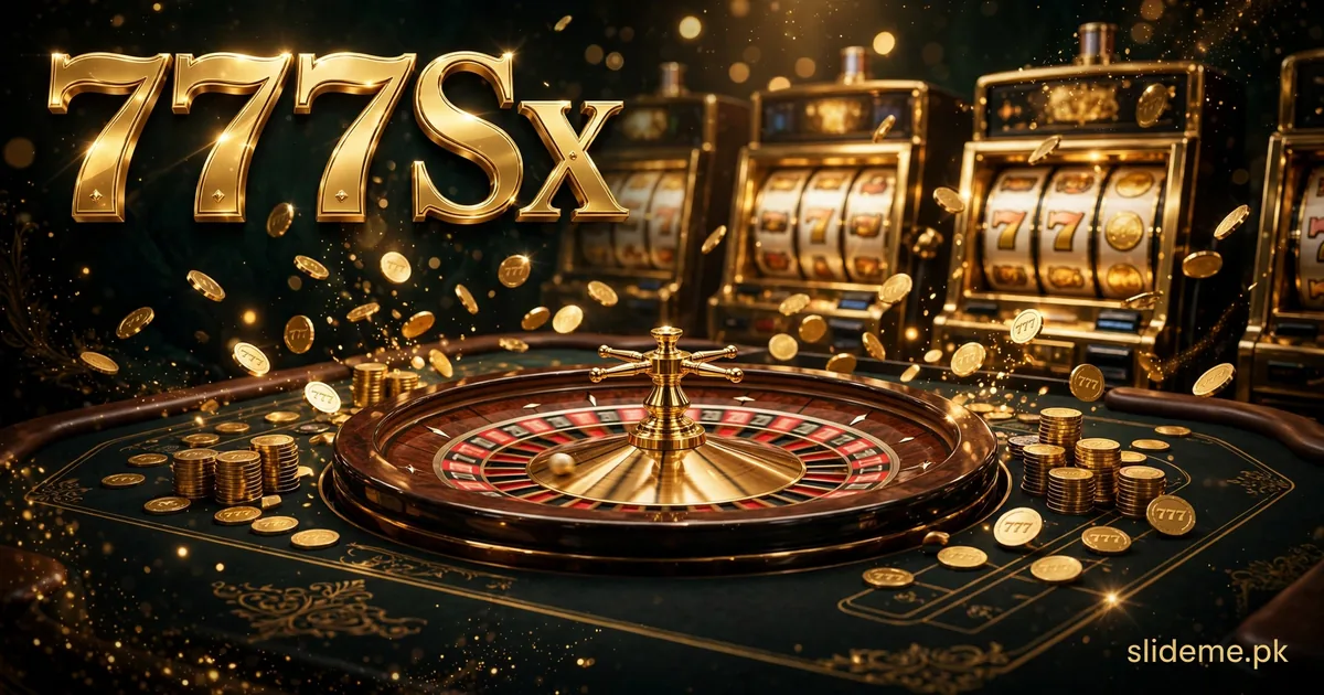 777Sx live dealer roulette table with golden slot machines and gold coins