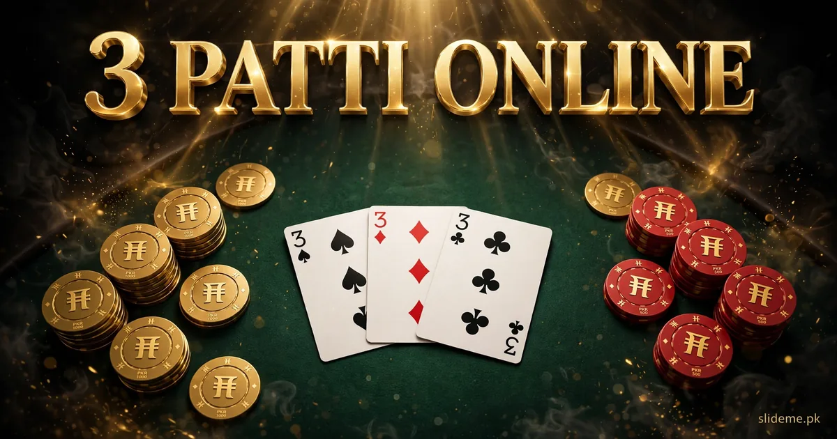 3Patti Online teen patti table with playing cards and PKR poker chips