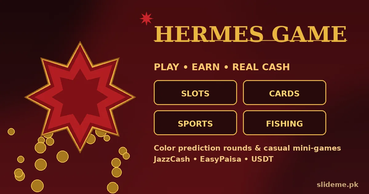 Hermes Game lobby with slots, cards, sports and fishing game categories