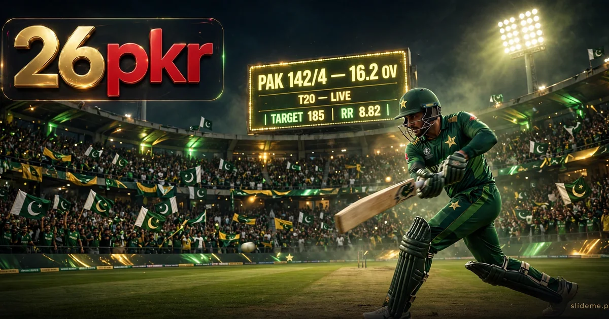PSL live match screen with ball-by-ball odds on the 26PKR Game APK sportsbook