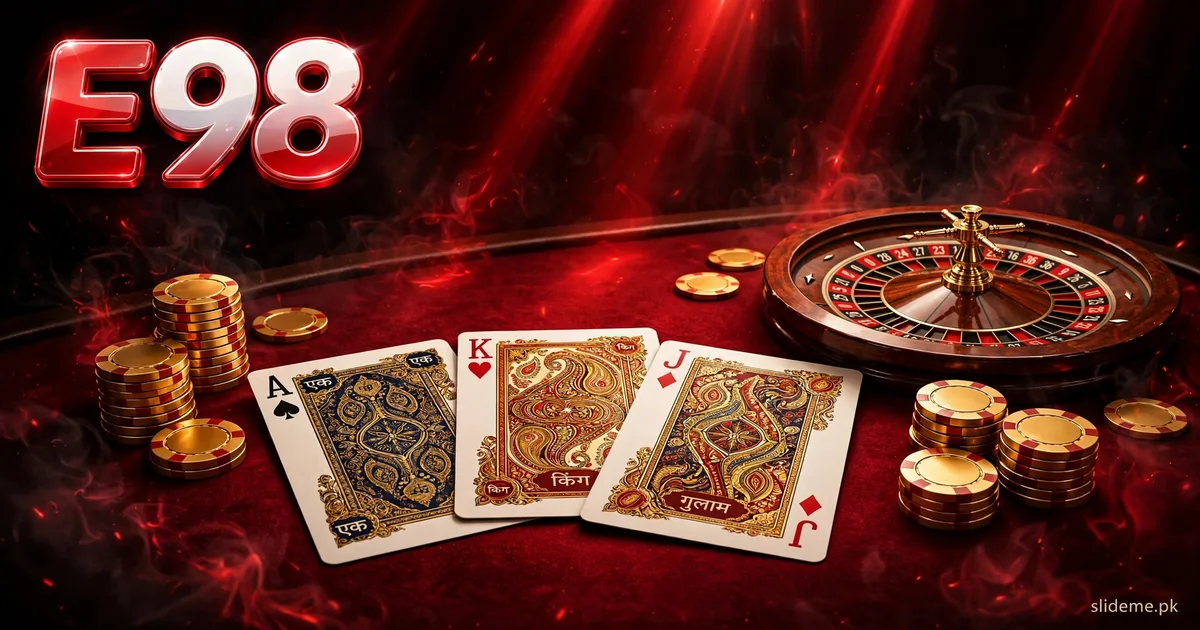 M66 Game card table scene with poker chips, playing cards and golden M66 logo