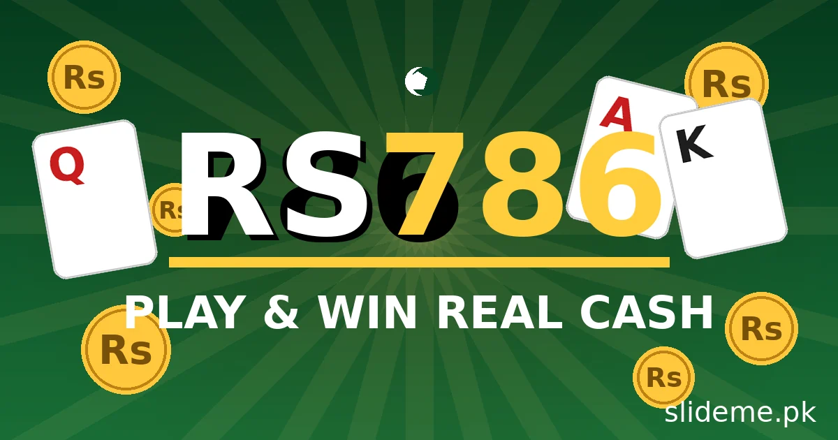 RS786 game APK download banner with real cash rewards