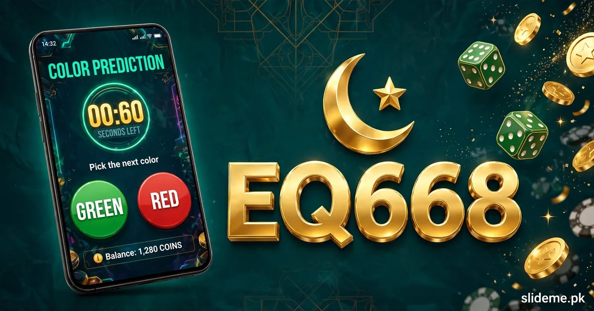 EQ668 Game color prediction interface with 60 second timer and green red choice buttons on a smartphone