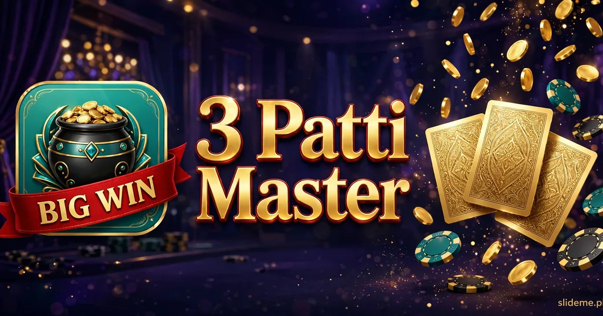 3 Patti Master coin pot icon and playing cards banner