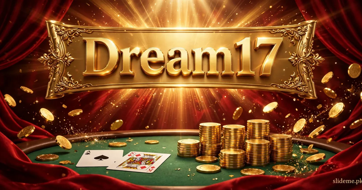 Dream17 poker tables — gold Dream17 banner above poker chips and playing cards