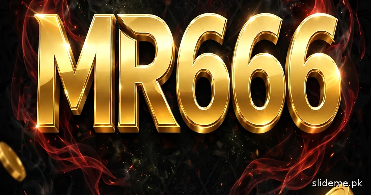 MR666 Game APK download — golden MR666 casino logo with red flames and gold coins on slideme.pk