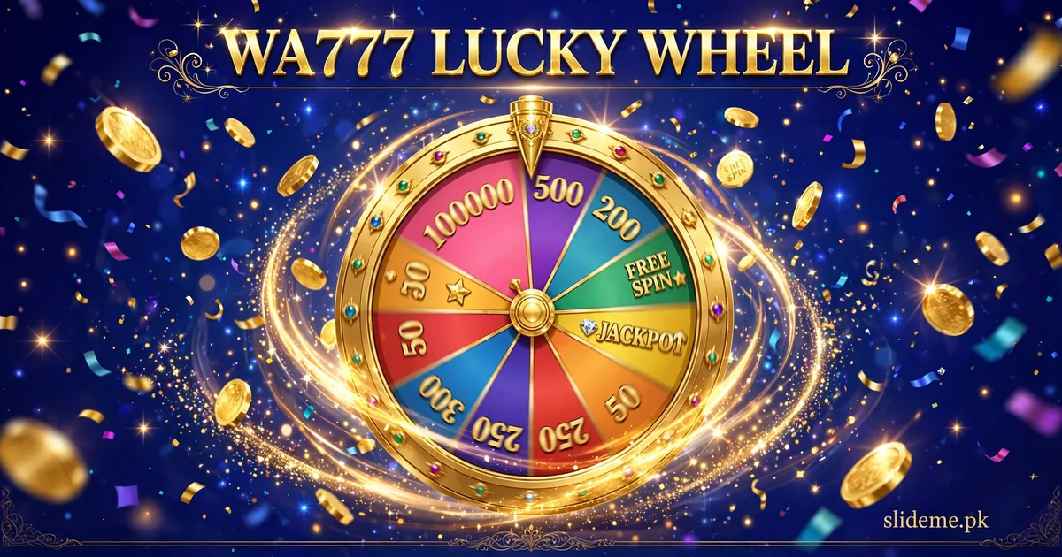 WA777 Lucky Wheel game — golden prize wheel with coin prizes