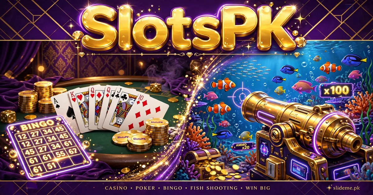 SlotsPK card games, bingo card and fish shooting arcade with golden cannon