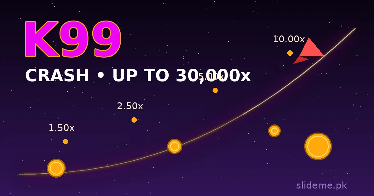 K99 Game Aviator crash game banner with rising multiplier curve and gold coins