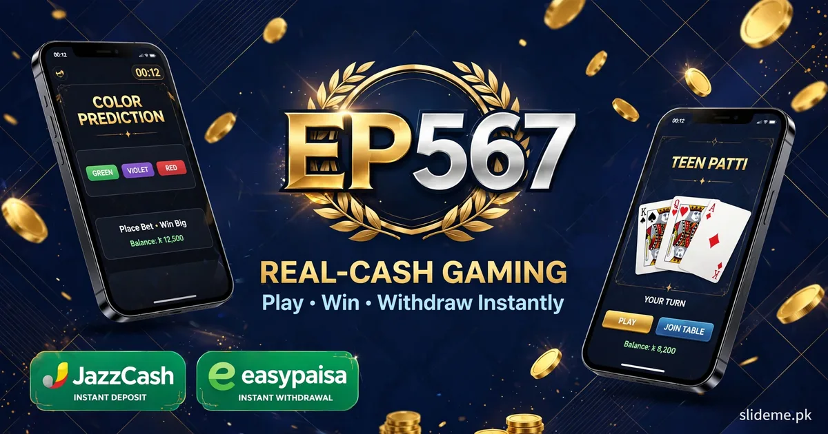 EP567 Game payment banner — color prediction and Teen Patti with JazzCash and EasyPaisa