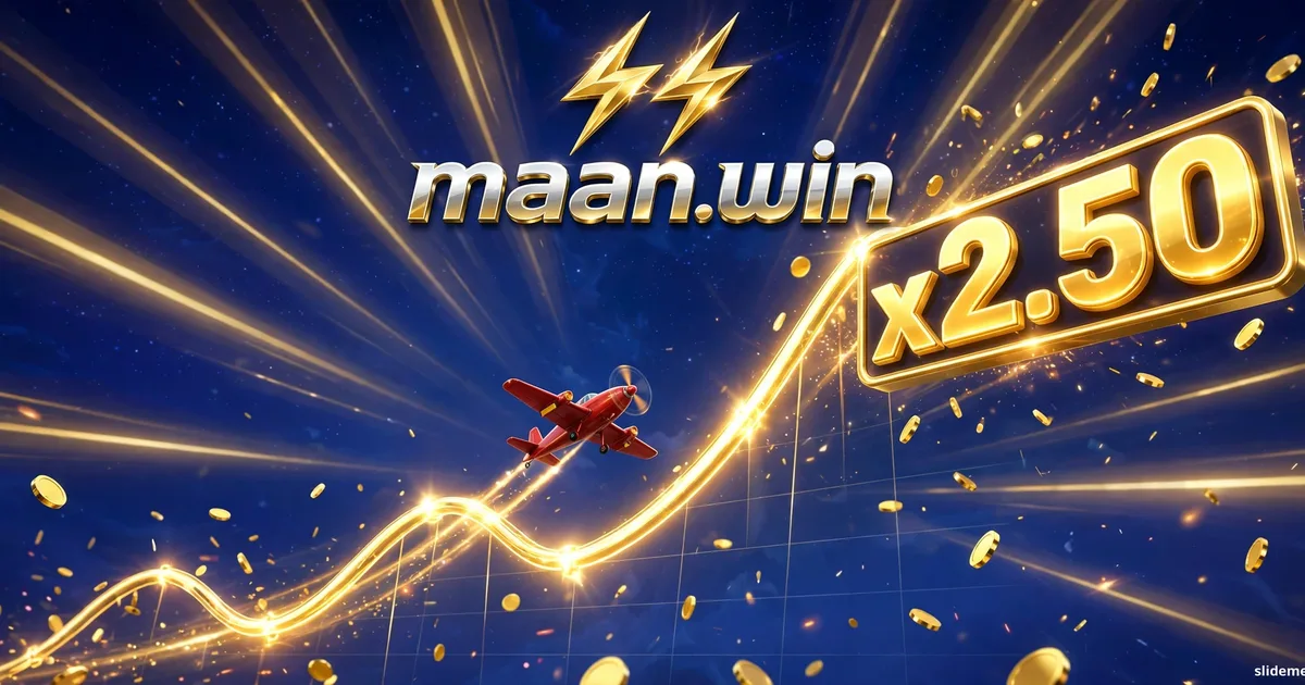 MaanWin Aviator crash game banner with a climbing plane and rising multiplier curve