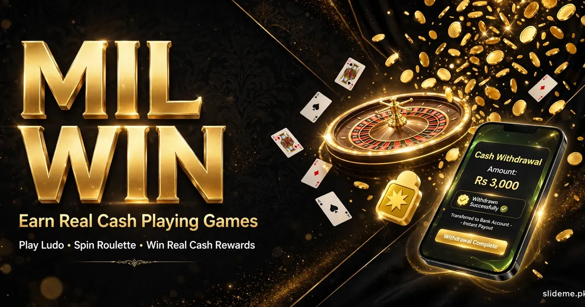 Mil Win game APK — earn real cash with Teen Patti cards, Ludo and roulette games in Pakistan