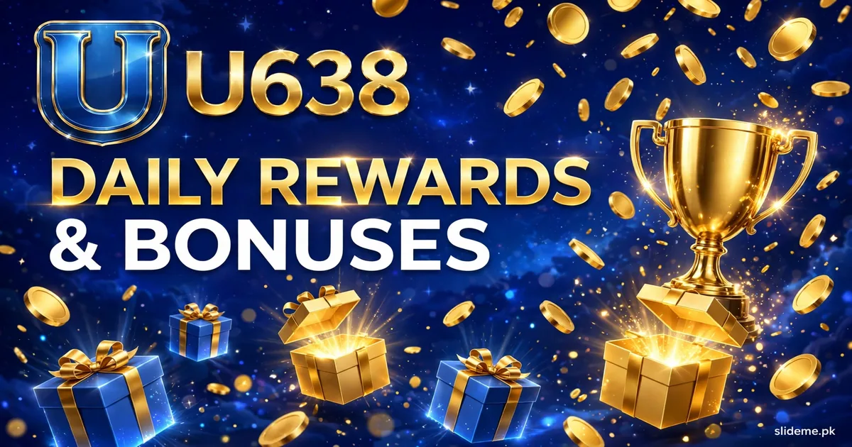 U638 game daily rewards and bonuses promotion with gold coins and trophy