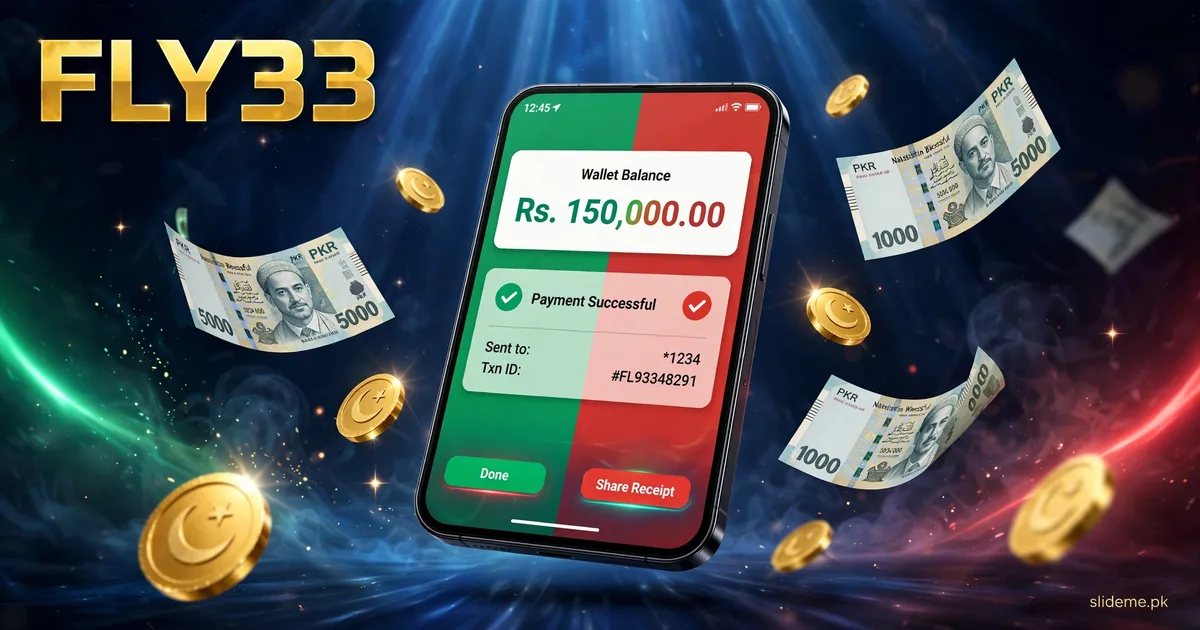 Fly33 deposit methods showing JazzCash and Easypaisa mobile wallet payments in Pakistan