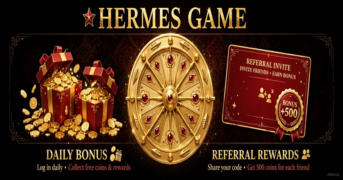 Hermes Game daily bonus and referral rewards