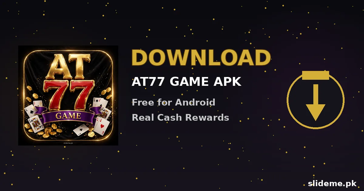 Download AT77 Game APK for Android banner with gold download arrow for slideme.pk