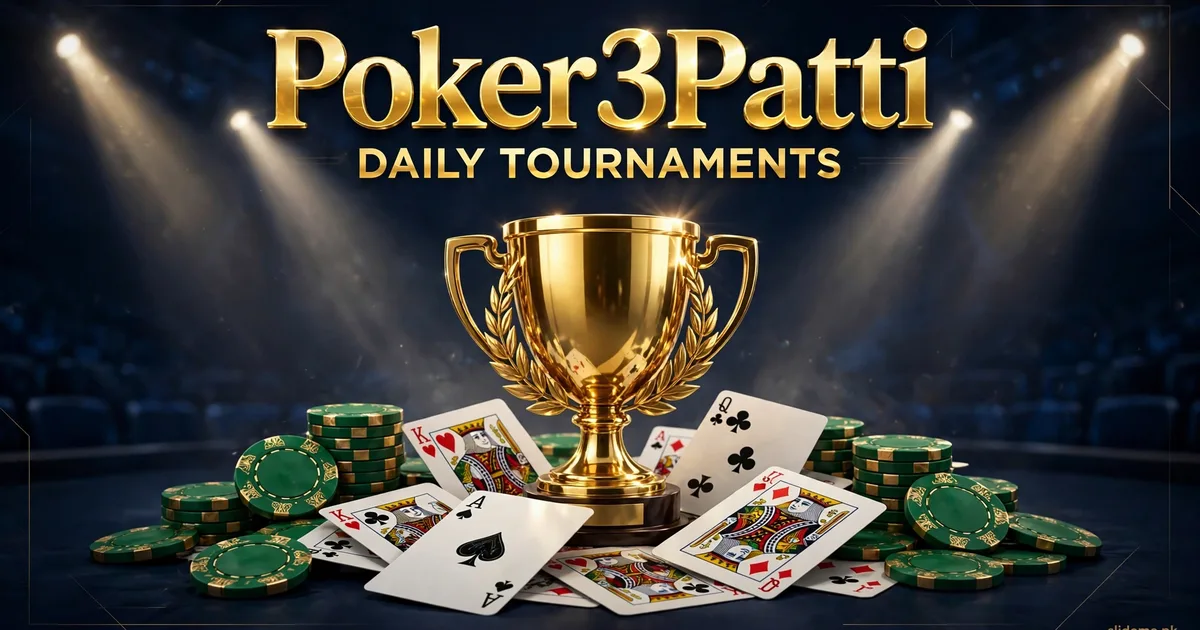 Poker3Patti daily tournaments trophy and prize pool banner
